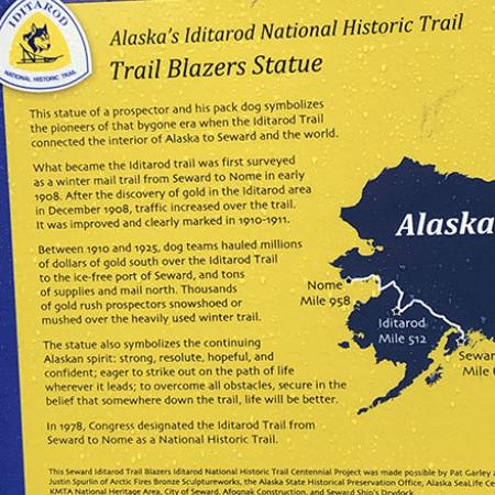 Trail Blazer Statue Sign